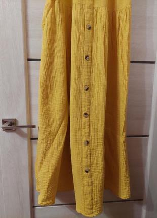 Жовте літнє бавовняне плаття сарафан f&amp;f жатка6 фото