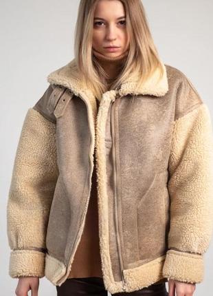 Дубленка из эко замши и эко овчины
