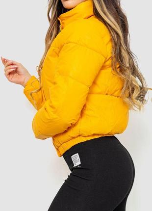 Куртка женская из эко-кожи на синтепоне, цвет желтый, 129r28103 фото