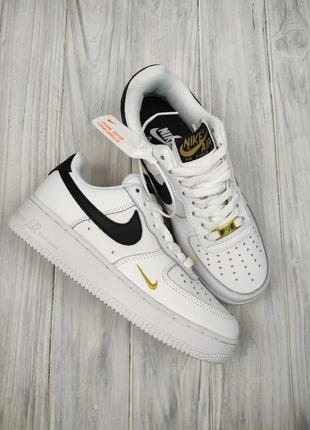 Nike air force 1 low white black gold6 фото