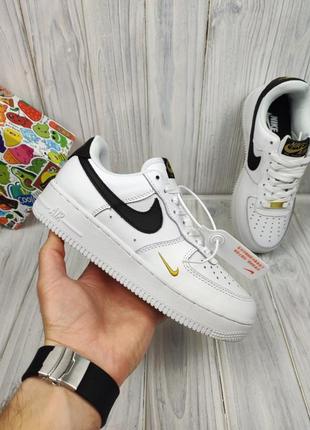 Nike air force 1 low white black gold7 фото