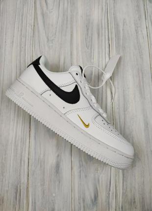 Nike air force 1 low white black gold8 фото