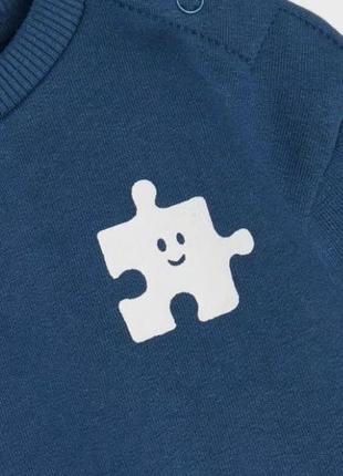 Світшот, кофта, светрик для хлопчика на флісі синього кольору на  12-18 місяців (86 см)2 фото