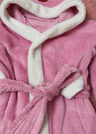 Теплый махровый халат с ушками, на 5-7 лет3 фото