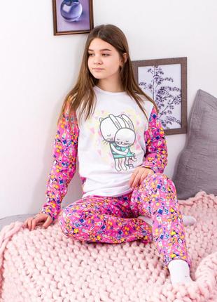 Хорошая теплая пижама с начесом для девочек подростков, подростковая пижама барби, барбы, barbie на байке5 фото