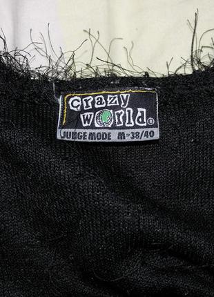 Crazy world брендовая кофточка  свитер реглан с ворсинками4 фото