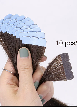 Натуральные волосы на наклейках