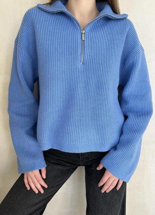 Голубой, синий свитер h&amp;m3 фото