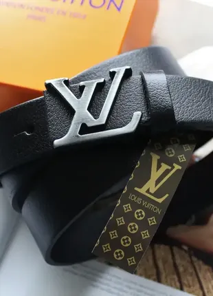 Жіночий шкіряний ремінь louis vuitton чорний . ширина 3 см.