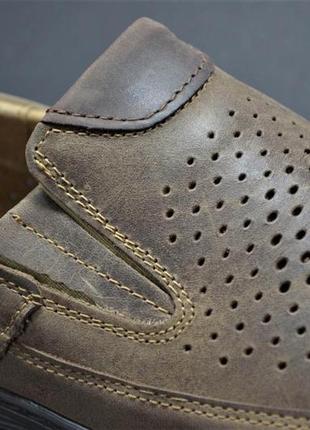 Мужские польские летние кожаные туфли великаны коричневые polbut 099084 фото