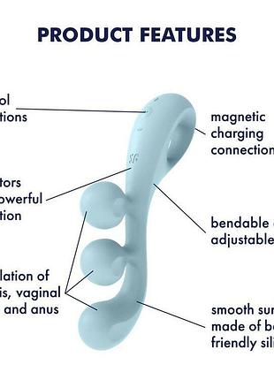 Универсальный вибратор satisfyer tri ball 2, 3 мотора, гнется 8