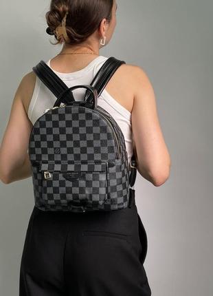 Женская сумка louis vuitton palm springs backpack grey chess9 фото