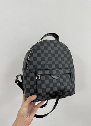 Женская сумка louis vuitton palm springs backpack grey chess3 фото
