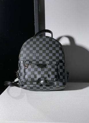 Женская сумка louis vuitton palm springs backpack grey chess4 фото