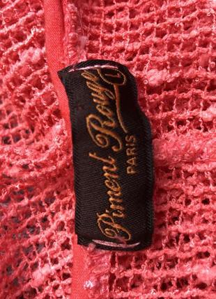Красная,ассиметрия кофта-сетка,блуза,туника,большой размер,франция,piment rouge4 фото