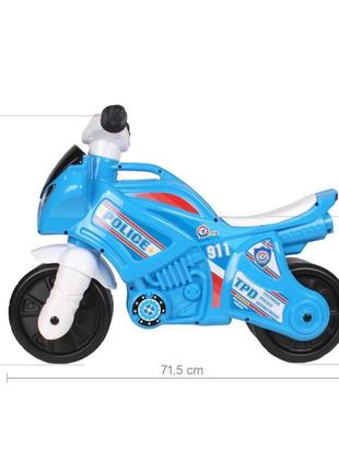 Каталка-біговел "мотоцикл технок" 6467txk блакитний музичний4 фото
