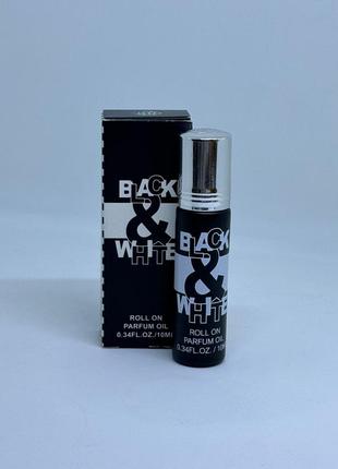 Кульковий масляний парфум для чоловіків black & white, 10 ml1 фото