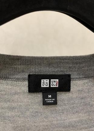 Серый кардиган uniqlo свитер джемпер базовый9 фото
