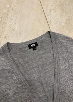 Серый кардиган uniqlo свитер джемпер базовый4 фото