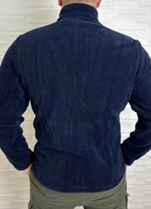 Мужская флисовая кофта с липучками под шевроны темно-синяя размер s2 фото