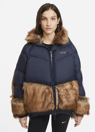 Куртка nike x sacai nrg oversized faux fur jacket ct3267-475