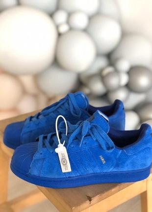 Шикарные женские кроссовки adidas superstar в синем цвете (36-40)2 фото