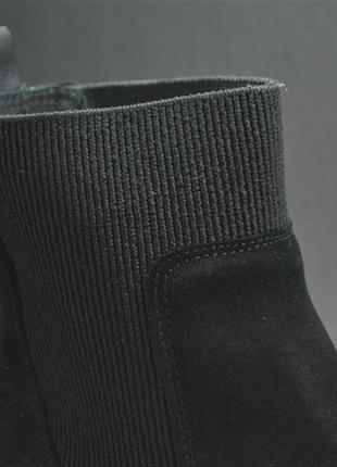 Женские модные зимние замшевые ботинки челси черные corso vito 0228639945 фото