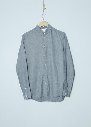 Samsoe samsoe рубашка мужская серая в точку uniqlo хлопковая повседневная zara h&m sunspel norse projects