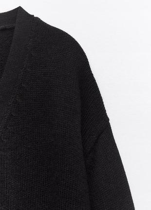 Кардиган женский zara, цвет черный😍 свитер кофта шерсть новая коллекция9 фото