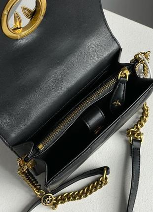 Жіноча шкіряна сумка classic love bag one chevron black/gold9 фото