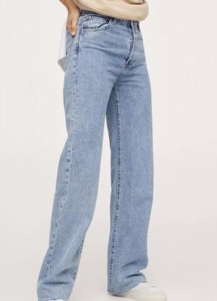 Джинси широкі zara high-rise straight leg 34