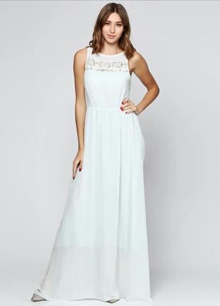 Длинное вечернее платье с кружевом от h&m.