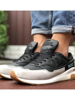 Кроссовки мужские в стиле new balance 1500 черные с бежевым весна/лето/осень