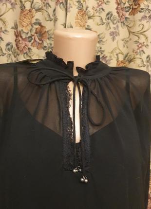 Длинное в пол черное платье с воланами5 фото