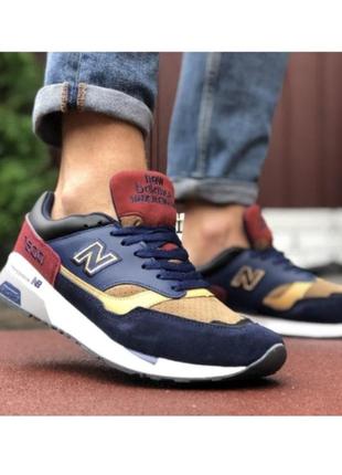Кроссовки мужские в стиле new balance 1500 синие с желтым/красный весна/лето/осень