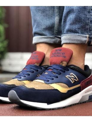 Кросівки чоловічі в стилі new balance 1500 сині з жовтим/червоний весна/літо/осінь2 фото