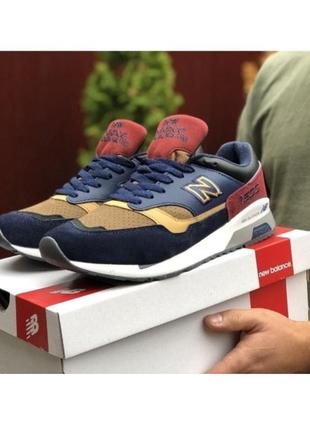 Кросівки чоловічі в стилі new balance 1500 сині з жовтим/червоний весна/літо/осінь4 фото