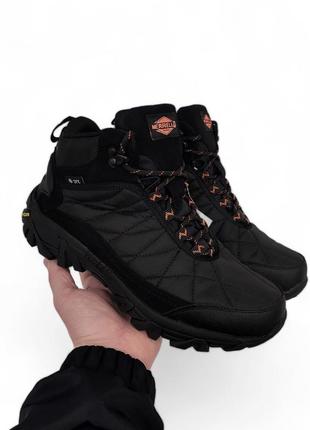 Зимние ботинки merrell moc 2 чёрные (мех)6 фото