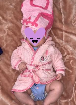 Дитячий махровий халат 0-3 місяці1 фото