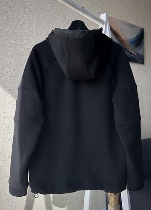 Мужская толстовка теплая на флисе rapid спортивная кофта с начосом и капюшоном черный4 фото