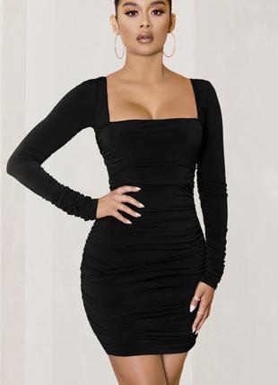 Розкішна чорна облягаюча сукня club london