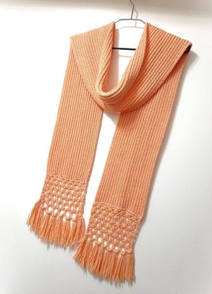 No stress красивый длинный большой шарф розовый с бахромой вязаный женский осень-зима-весна