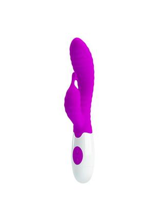 Вибратор силиконовый для женщин с дополнительной стимуляцией клитора rabbit vibrator hyman