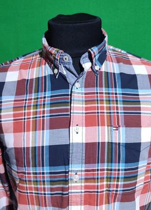 Мужская рубашка в разноцветную клетку tommy hilfiger new york fit, размер xl2 фото
