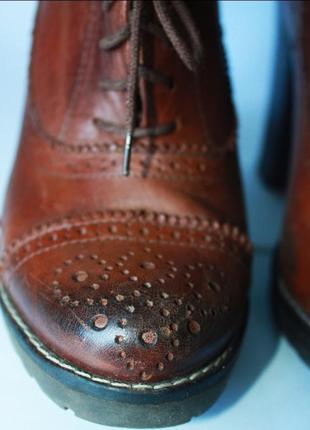 Стильные кожаные ботинки ботильоны на шнуровке, р.37-38 код f38084 фото