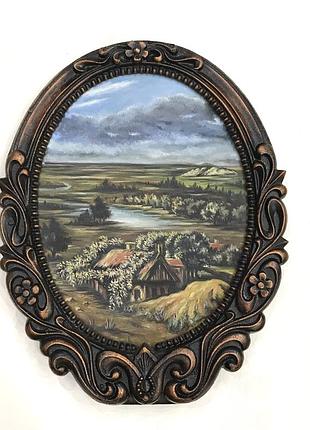 Металева рама під бронзу з картиною / радянська / вінтажна