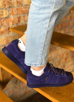 Кросівки adidas superstar в фіолетовому кольорі (36-40)7 фото