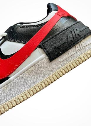 Кроссовки женские nike air force 1 shadow white &amp; black &amp; red3 фото