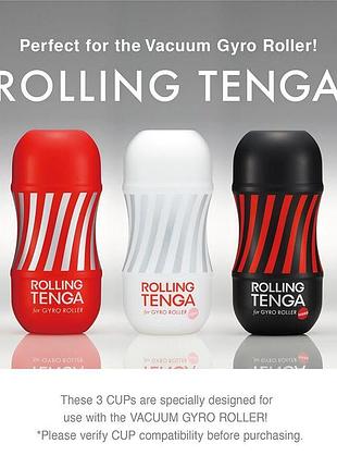 Автоматический мастурбатор tenga vacuum gyro roller set, ротация и вакуум, совместим с tenga cup 6