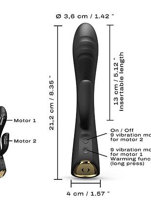 Вибратор-кролик с подогревом dorcel flexi rabbit black, гибкий ствол 5